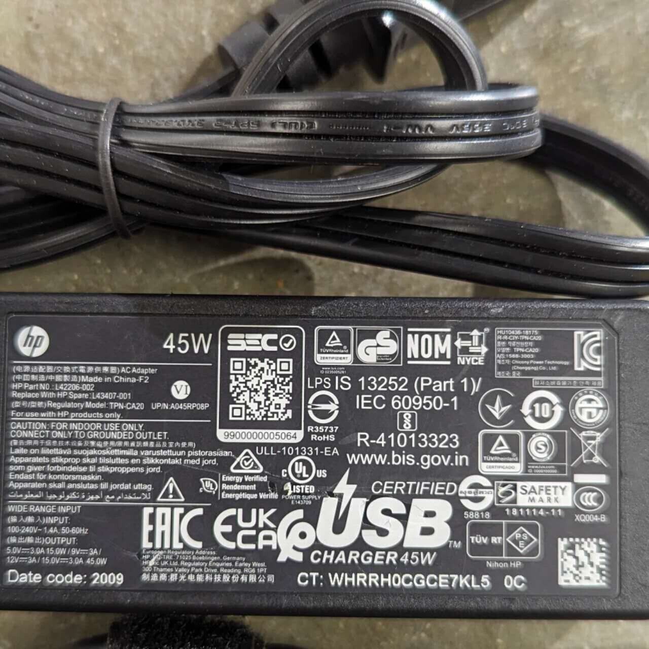 LOT7 Genuine Lenovo Yoga 45W USB-C Type-C Laptop Charger AC Power Supply Adapter