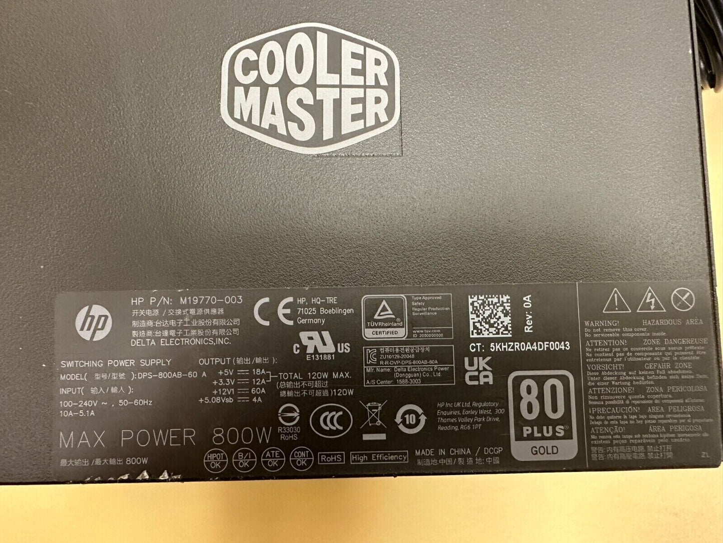 NEW Cooler Master 600 750 800W Gaming Power Supply 80Plus Gold Certified ATX PSU