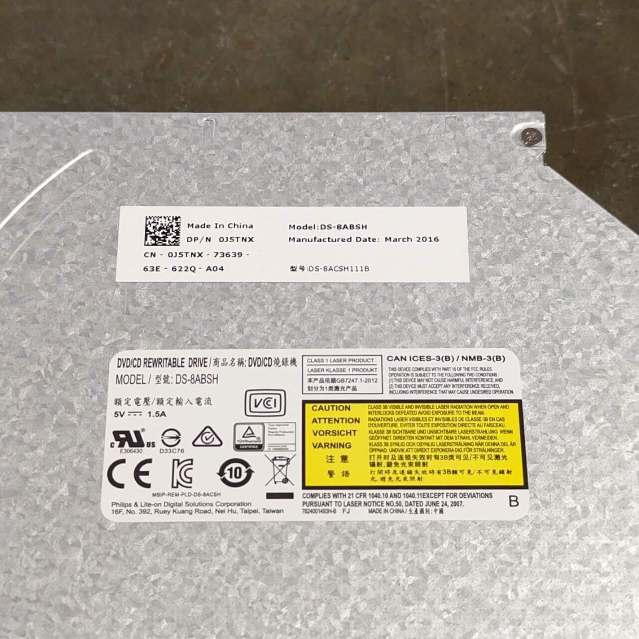 Lite-On DS-8ABSH-01 SATA Slim Internal CD DVD Burner Writer Player Drive Tested