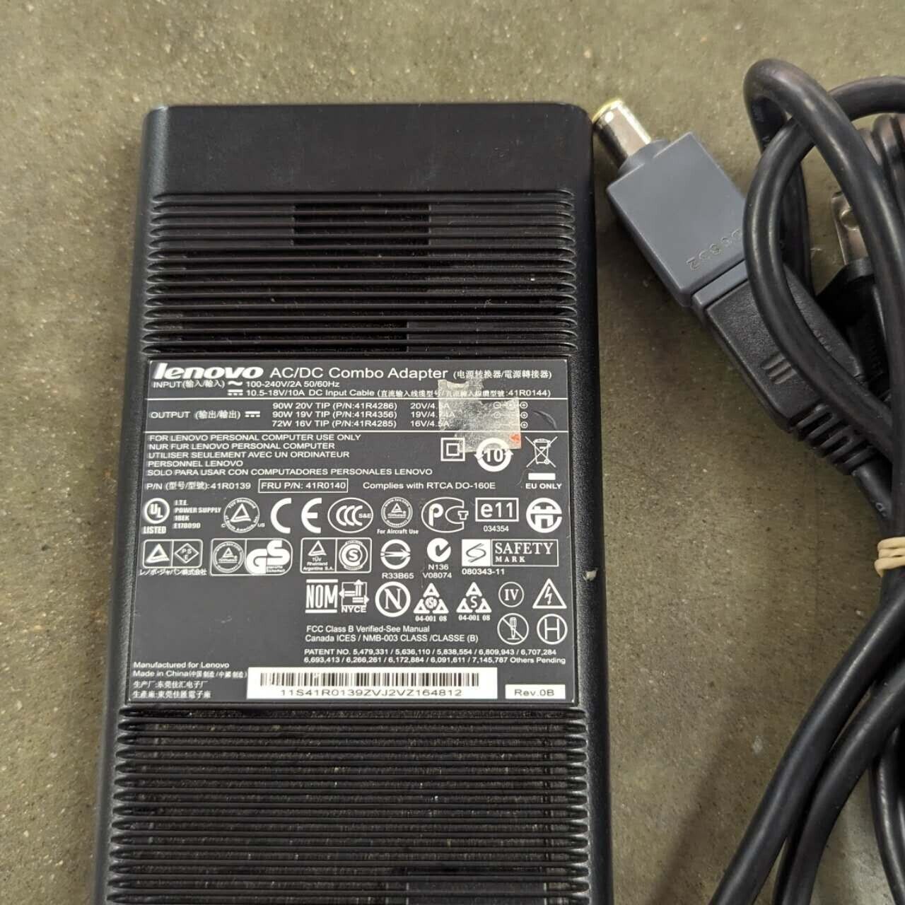 Genuine Lenovo Combo AC Adapter 20V 4.5A 90W 41R0140 Power Supply Charger Barrel