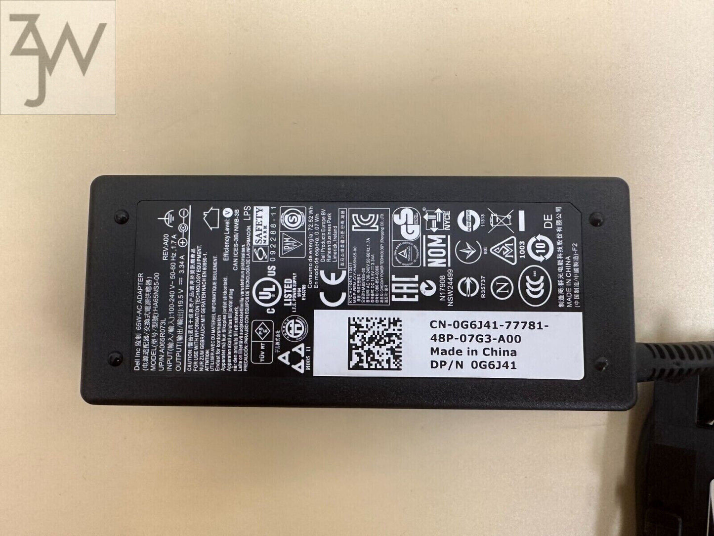 New Dell 19.5V 65W AC Adapter Small Tip 4.5/3.0mm G6J41 Power Supply+K2490 Cord