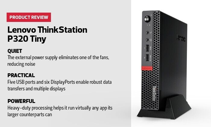 Lenovo ThinkStation P320 Tiny i7-7700T 16GB 512GB NVMe Quadro P600 Win 10 Pro