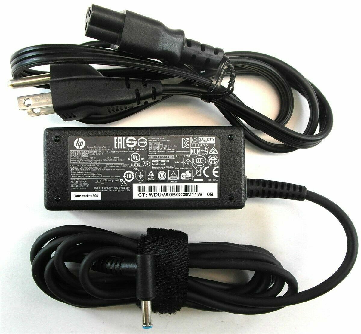 Genuine HP 45W blue tip laptop AC Adapter Power Supply charger 19.5V