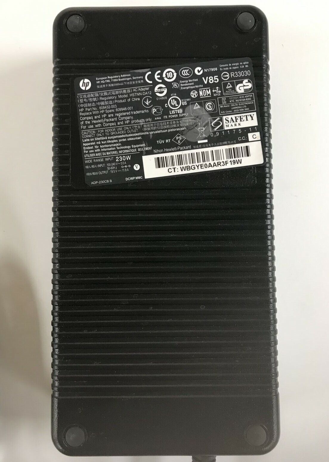 Genuine HP ZBook 17 17 G2 Workstation 230w AC Adapter Charger 677765-001 693714