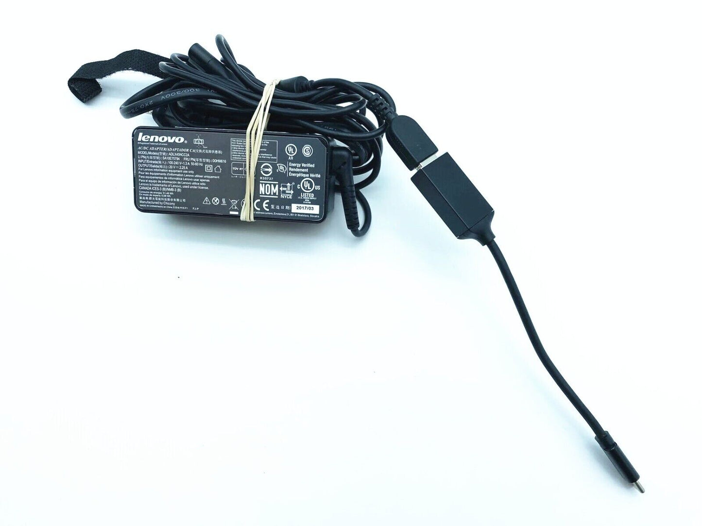 Genuine Lenovo 45W USB Type C Charger Adapter ThinkPad Yoga T480 T490 T580 T590