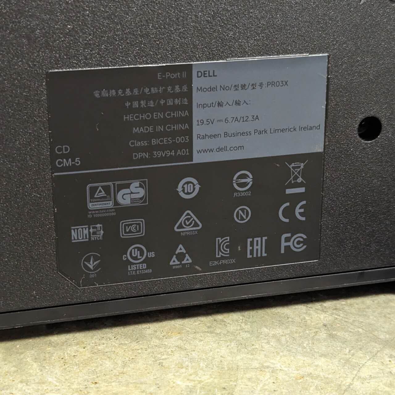 LOT 2 Dell PR03X E-Port Docking Station for Latitude E5570 Laptop w/ AC Adapter