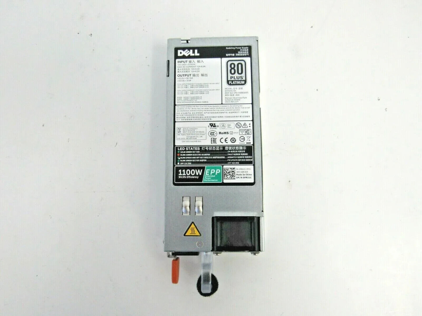 Dell PR21C 9TMRF CMPGM Y26KX PowerEdge R630 R730 1100W Power Supply 49-5