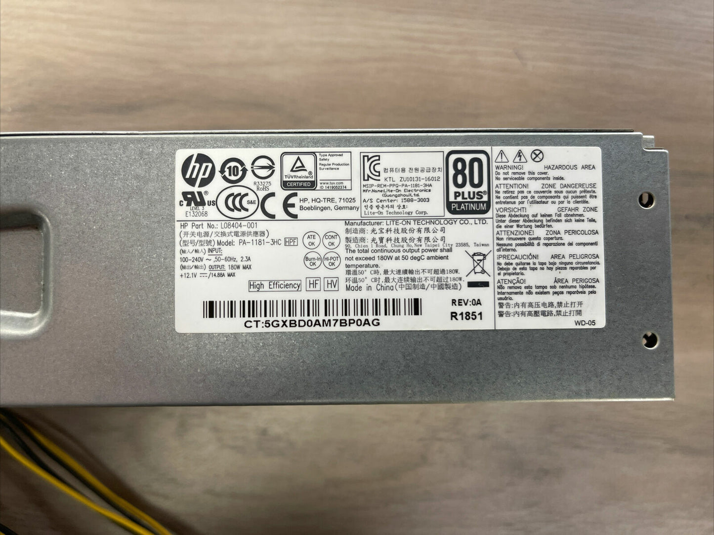 HP ProDesk 600 G4 SFF 4+4 Pin 180W Desktop Power Supply L08404-001
