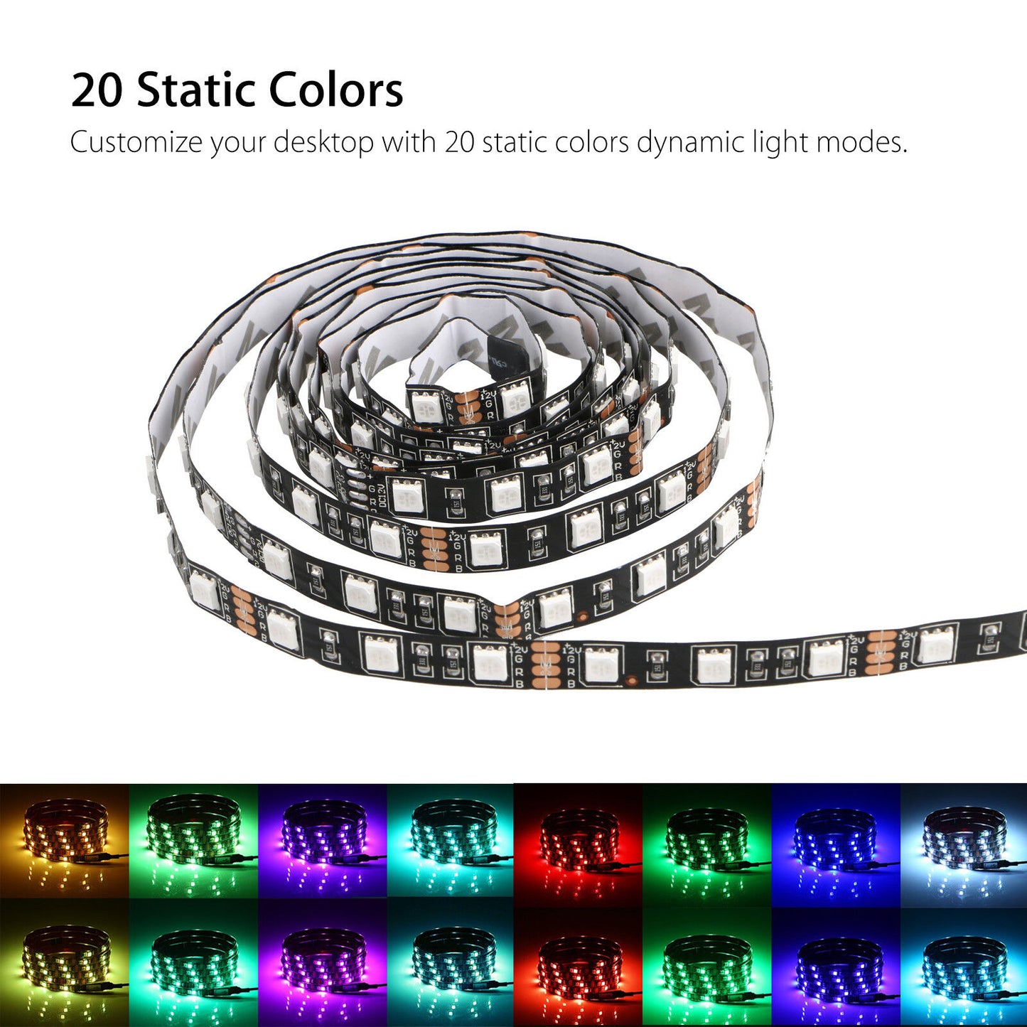SATA RGB LED Strip Light for pc case Remote Control Computer Case Adhesive tape