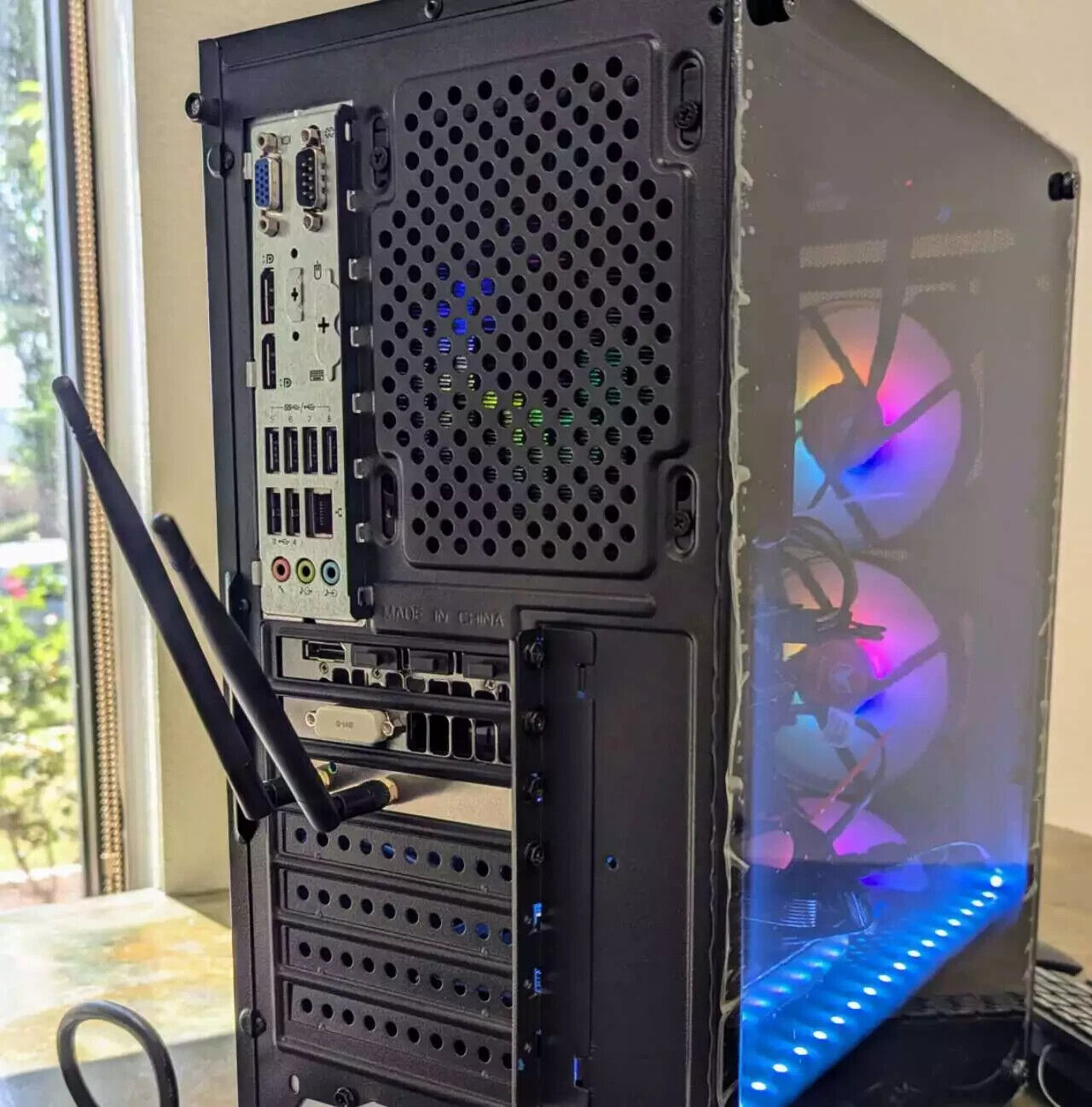 RGB Gaming PC i7 4.00GHz 32GB 600GB SSD + 3TB HDD RX570 Windows 10 PRO WIFI