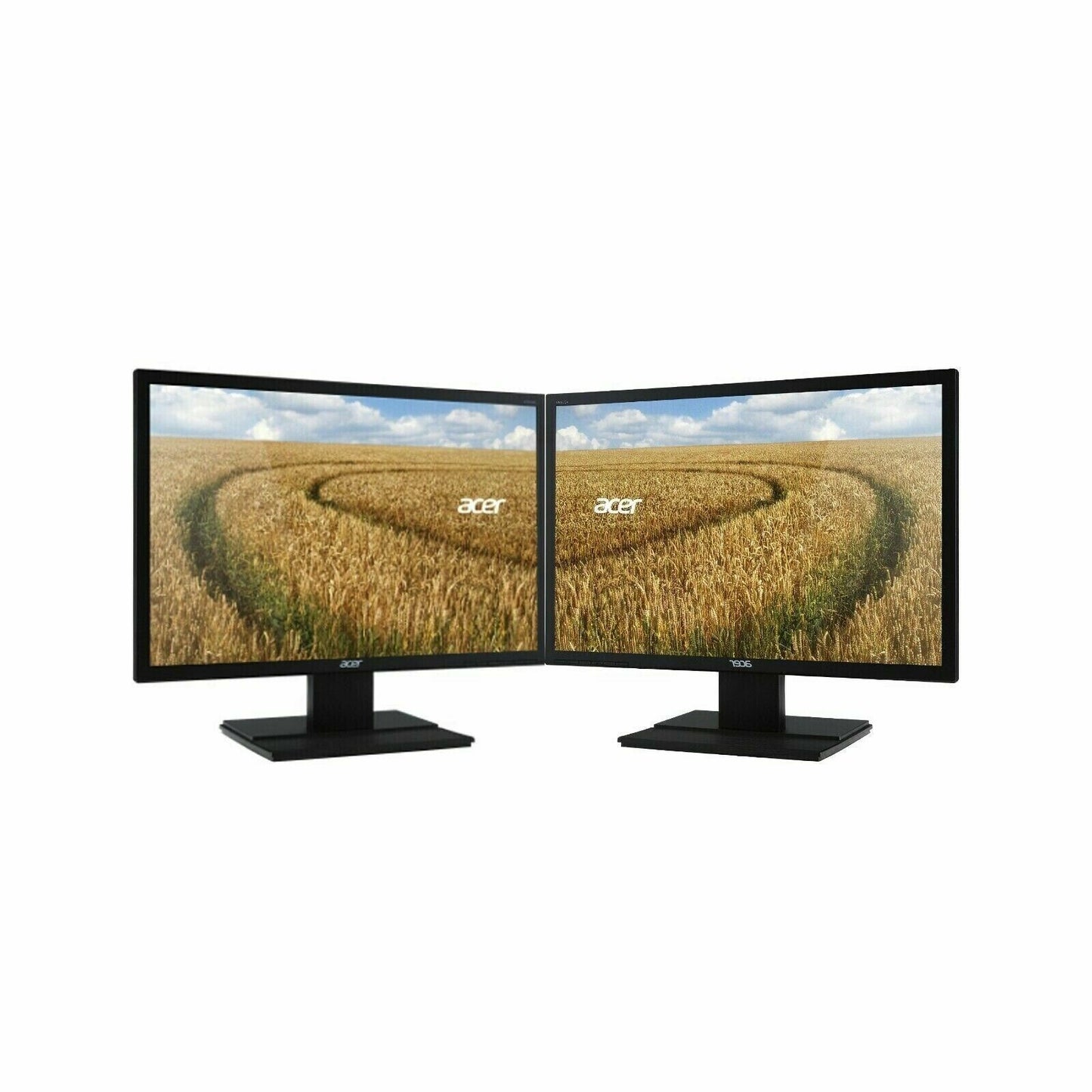A Matching DUAL LARGE MAJOR BRAND 23" Widescreen LCD Monitors w/Cables Gaming