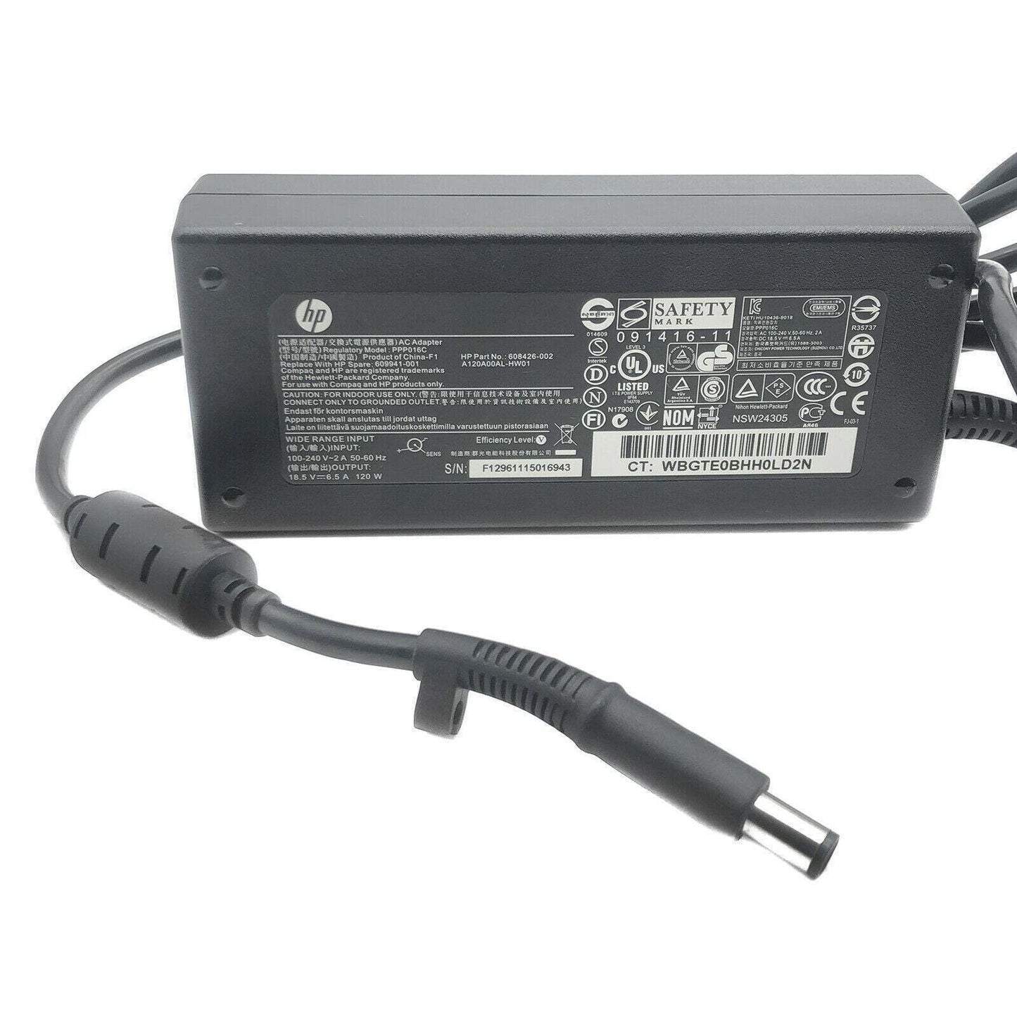Genuine HP AC DC Adapter for Thunderbolt Dock G2 120W 2UK37UT#ABA w/Cord OEM