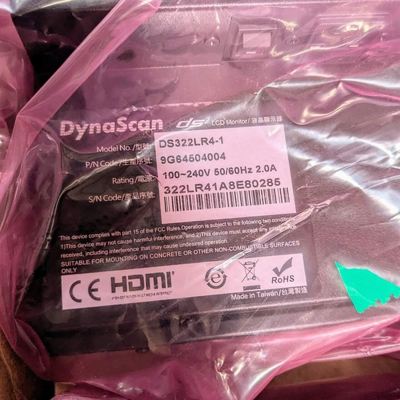 Dynascan DS2 32" Digital Signage Display DS322LR-1 FHD LCD LED 24/7 2500 nits