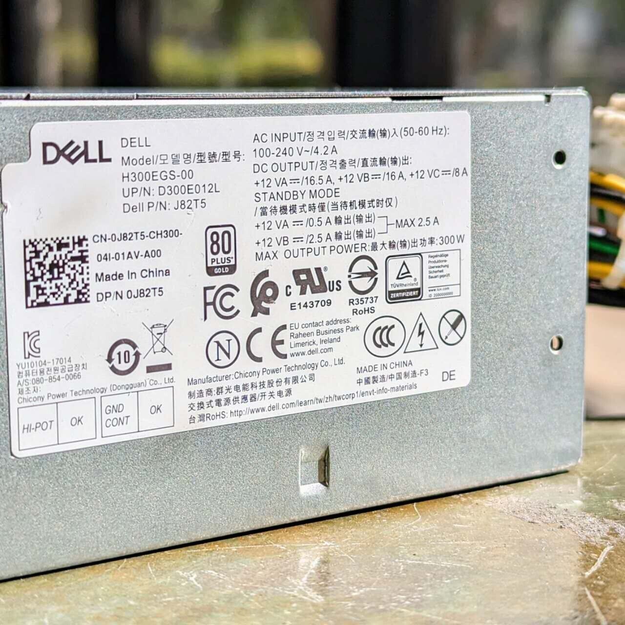 Genuine Dell Optiplex XE3 SFF 300W Power Supply H300EGS-00 J82T5