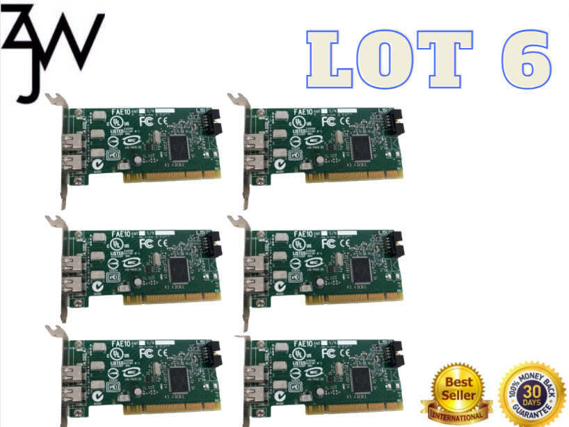 LOT 6 Dell J886H Dell 1394A Dual Port 2 Ports PCI FireWire Card L/Profile 0J886H