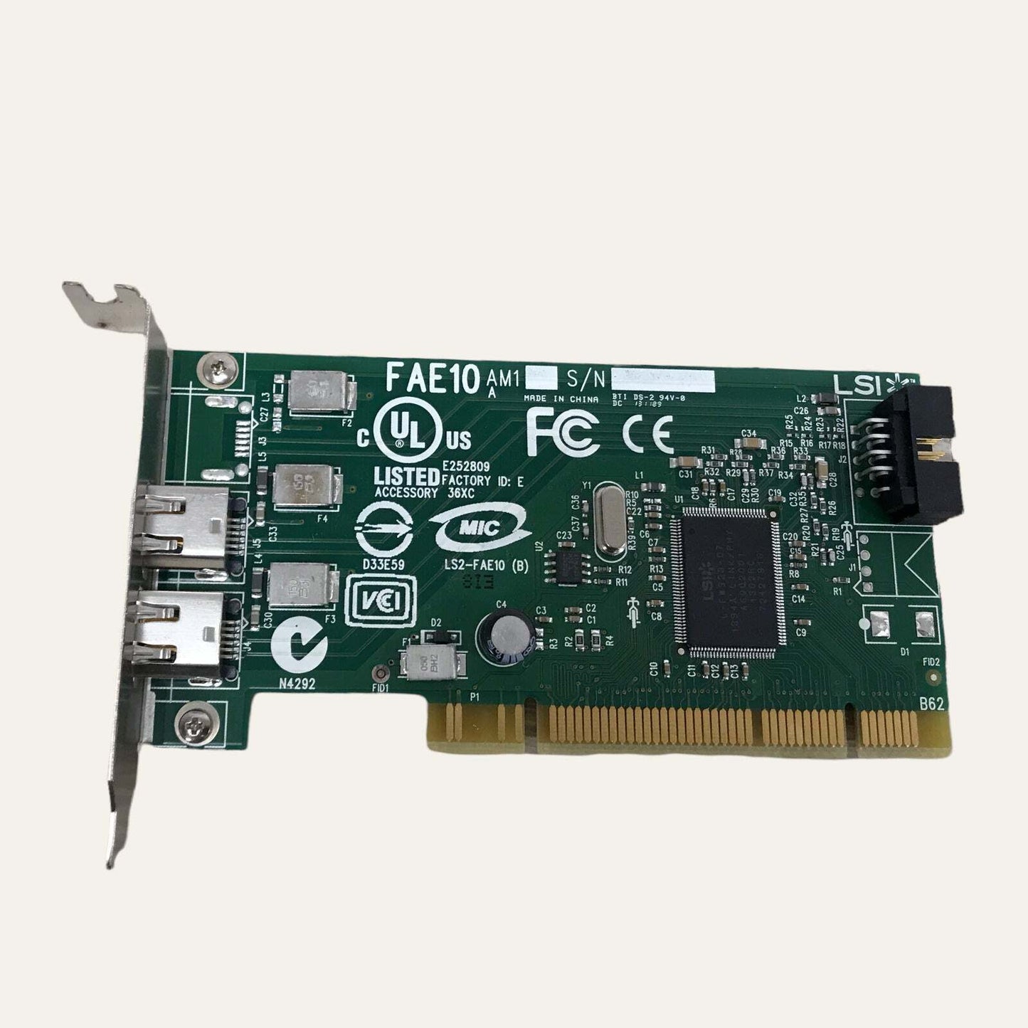 LOT 6 Dell J886H Dell 1394A Dual Port 2 Ports PCI FireWire Card L/Profile 0J886H
