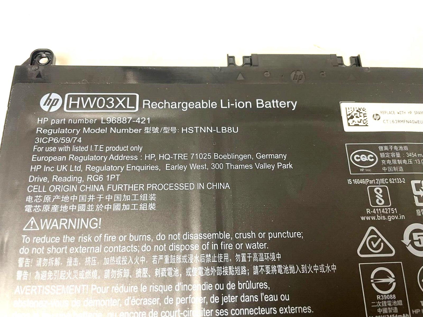 NEW HW03XL Genuine OEM Battery For HP Pavilion 15-EG 15-EH 14-FQ0013DX L96887-54