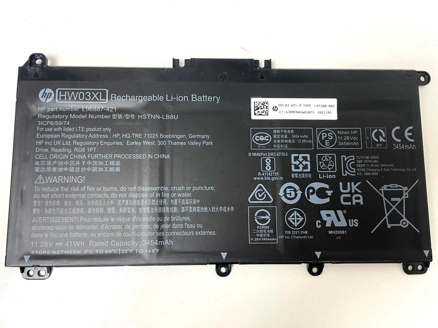 NEW HW03XL Genuine OEM Battery For HP Pavilion 15-EG 15-EH 14-FQ0013DX L96887-54