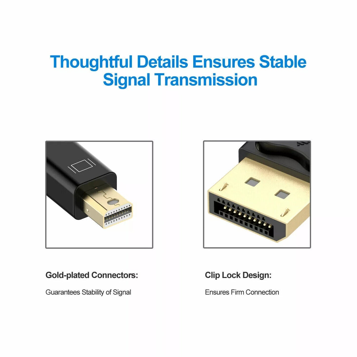 Mini Displayport 1.4 to Display Port Cable 8K 4K 60Hz Mini DP to DP Adapter 6FT