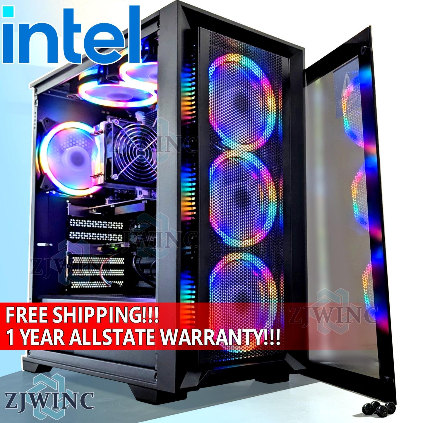 High Performance RGB Fan Gaming PC W-2123 GTX1070 32GB 256GB SSD 3TB Win10 WIFI