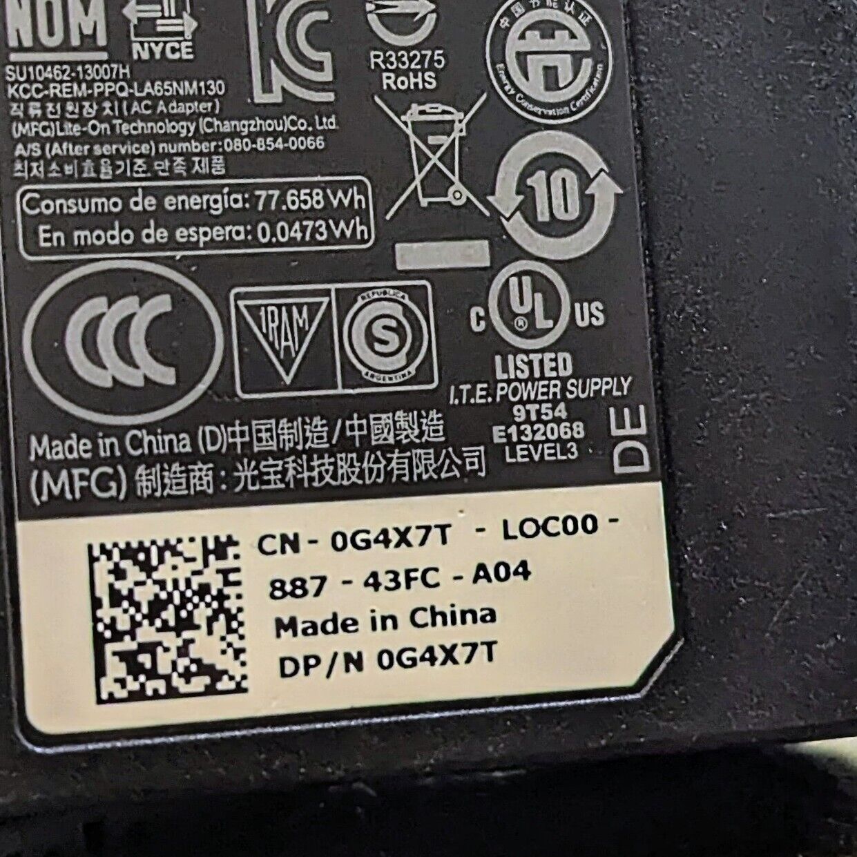 Original 65W AC Adapter Charger Power for Dell Latitude 5480 5580 7280 7480 7490