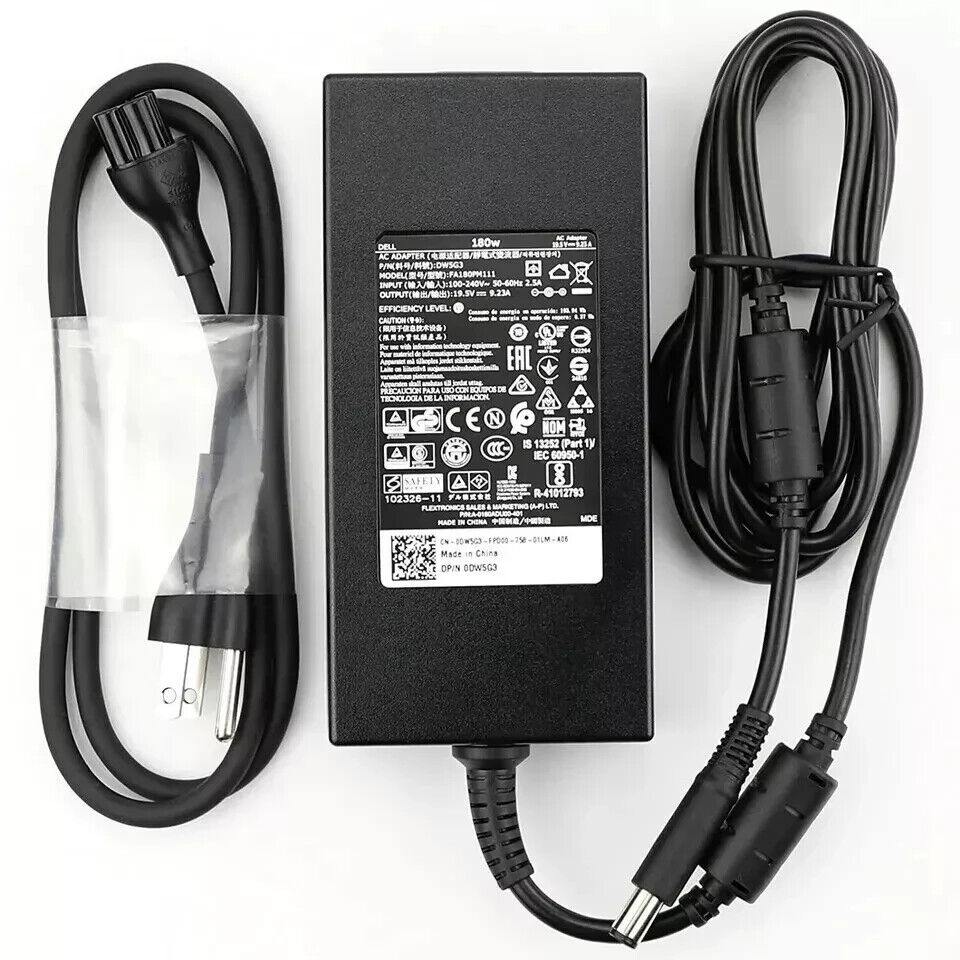 OEM Dell 19.5V 9.23A 180W Precision Alienware AC Adapter w/Cord