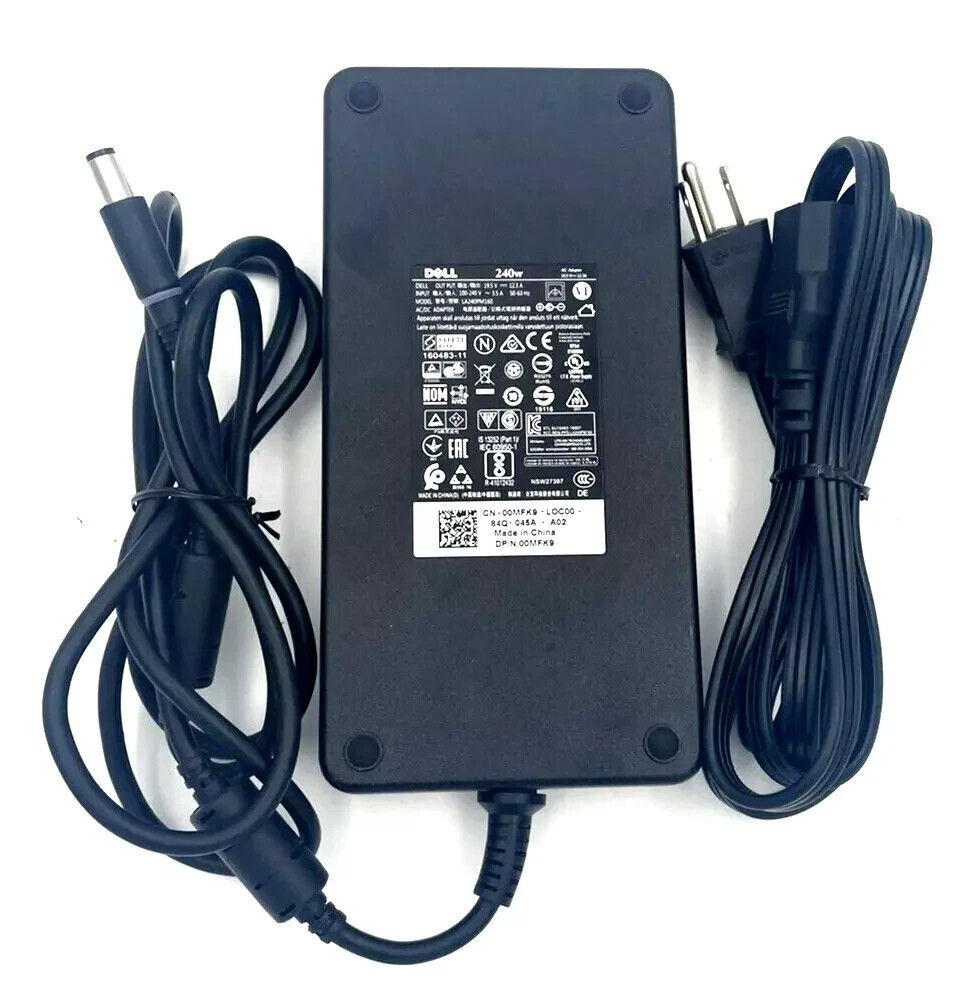 Genuine Dell 240W AC Adapter LA240PM160 GA240PE1-00 00MFK9 0FWCRC 19.5V Tested