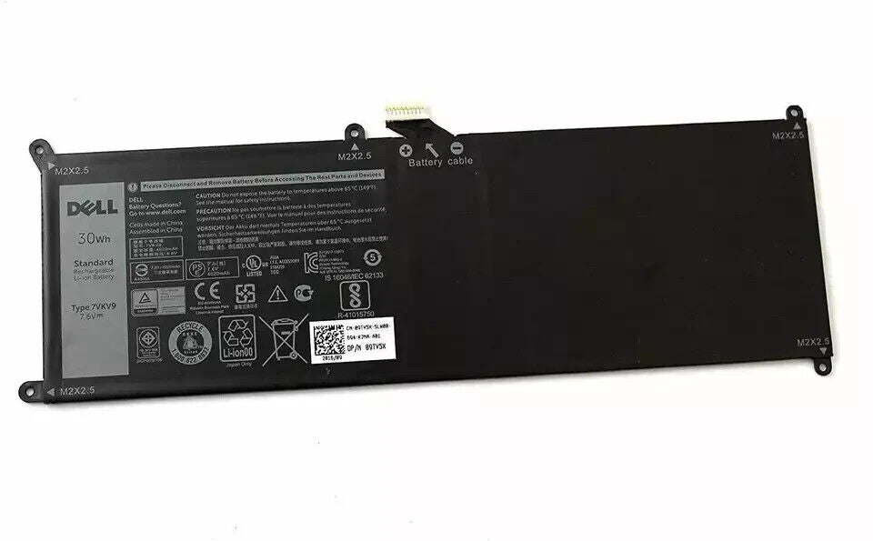 OEM 30Wh 7.6V Laptop Battery 7VKV9 for Dell XPS 12 9250 Latitude 12 7275 9TV5X