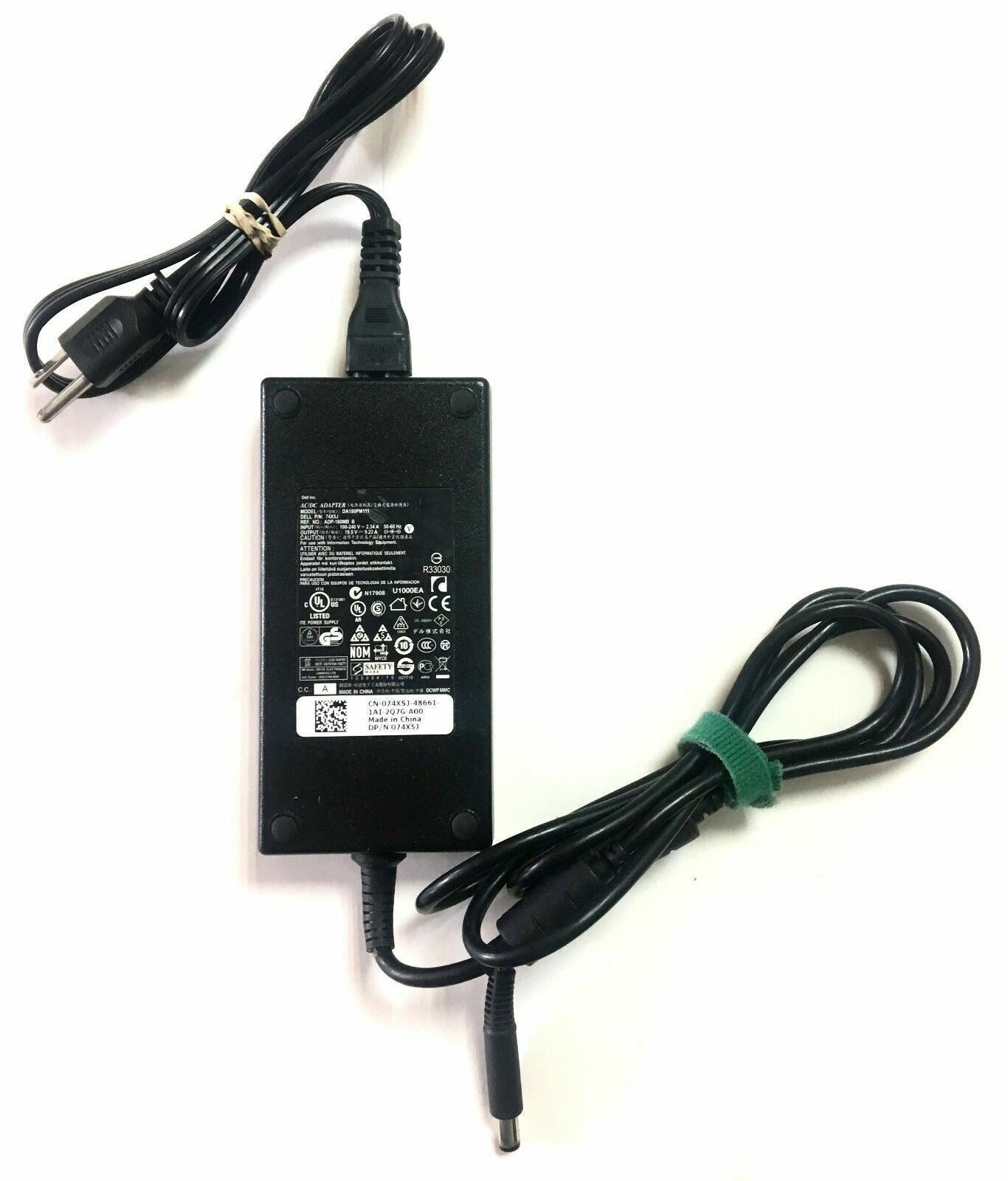 Genuine Dell 180W AC Adapter DA180PM111 HA180PM111 FA180PM111 Tested Working