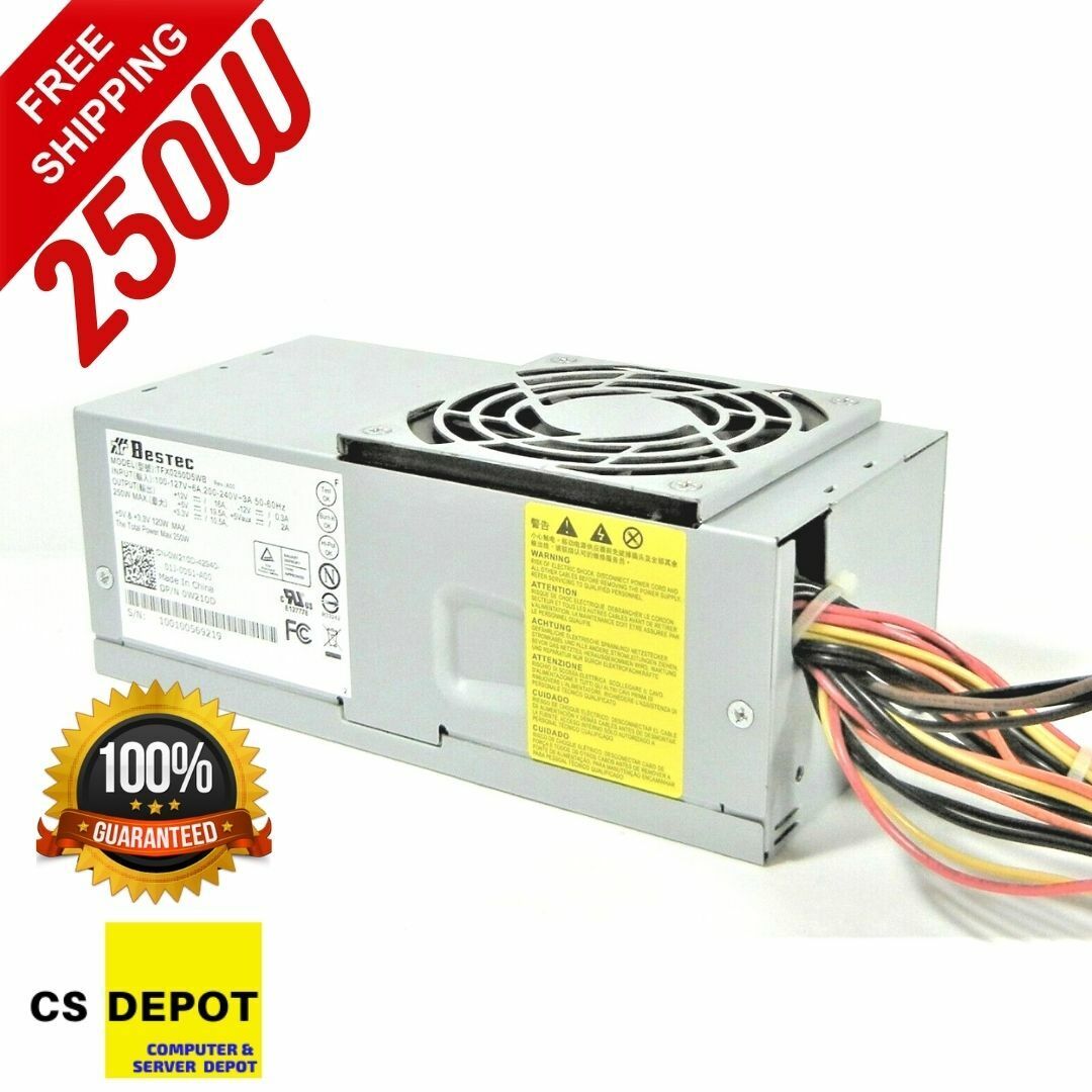 Dell 250W 390 790 990 3010 7010 9010 DT Replacement Power Supply W210D