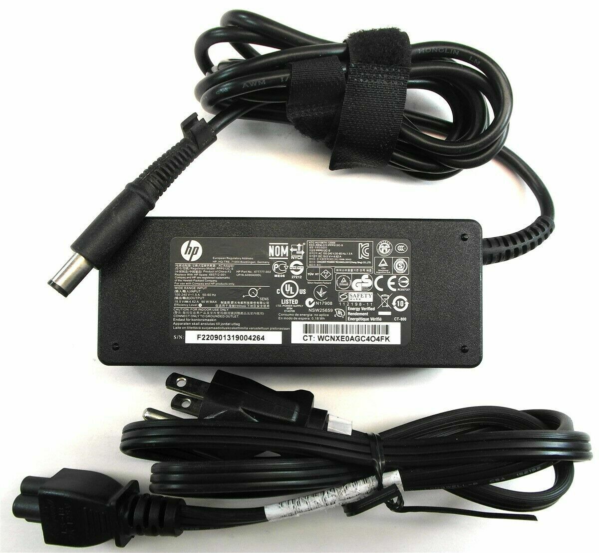 90W Genuine HP Laptop AC Power Adapter Charger PPP014L-SA 463554-001 463955-001