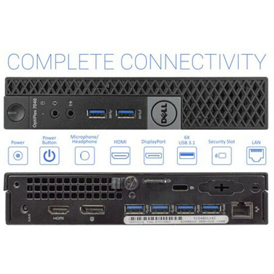 Dell Optiplex 7040 Micro Tiny PC i7-6700T 32GB 1TB SSD WIFI win11 w/adapter HDMI
