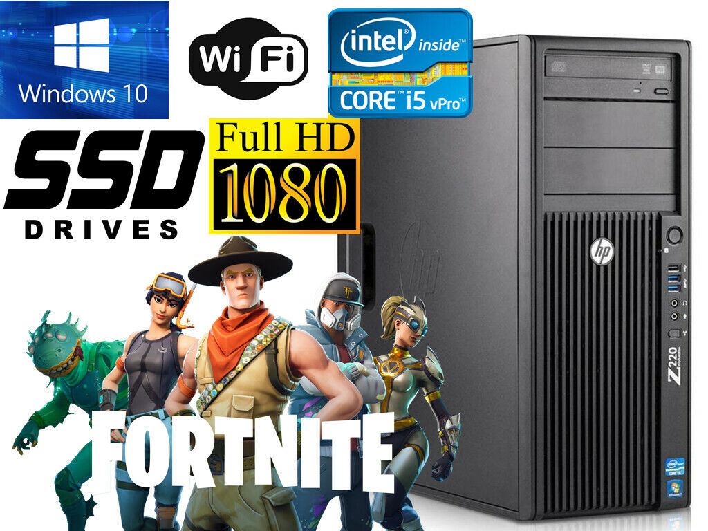 GAMING PC HP Z210 Desktop computer i7 32GB R9-350 512GB SSD Windows 10 WIFI