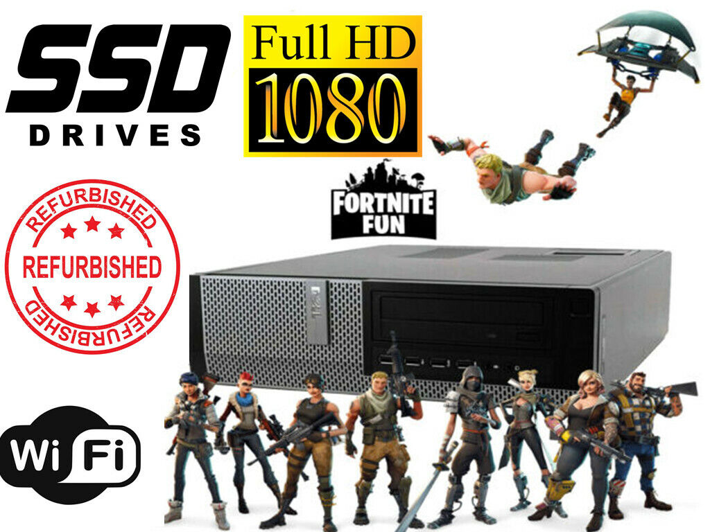 Gaming PC Desktop Computer Dell i5 16GB 256GB SSD R7-250 Windows 10 pro WIFI