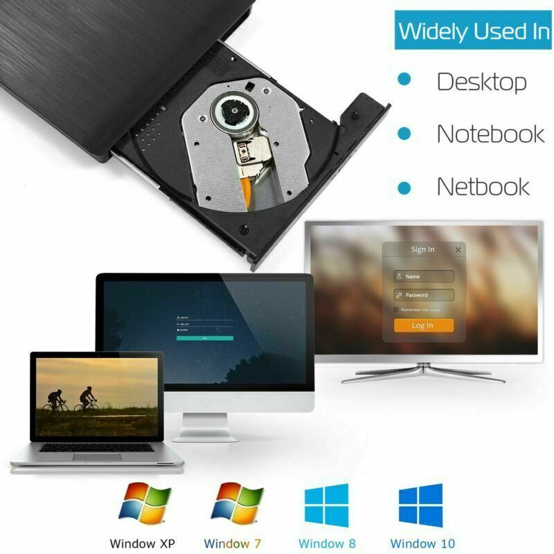 External CD Drive USB Portable CD DVD Drive ROM for Desktop/Laptop/Mac OS