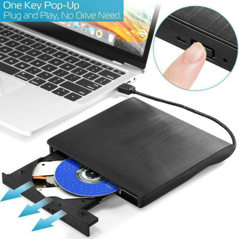 External CD Drive USB Portable CD DVD Drive ROM for Desktop/Laptop/Mac OS