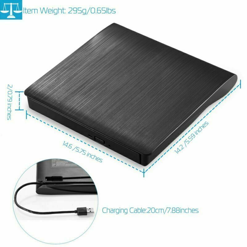 External CD Drive USB Portable CD DVD Drive ROM for Desktop/Laptop/Mac OS
