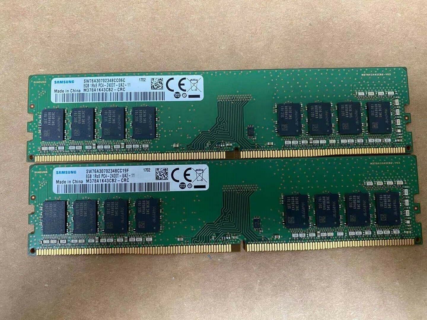 LOT MT SAMSUNG SK HYNIX 16GB DDR4 KIT 2x 8GB PC4-2400T DESKTOP RAM