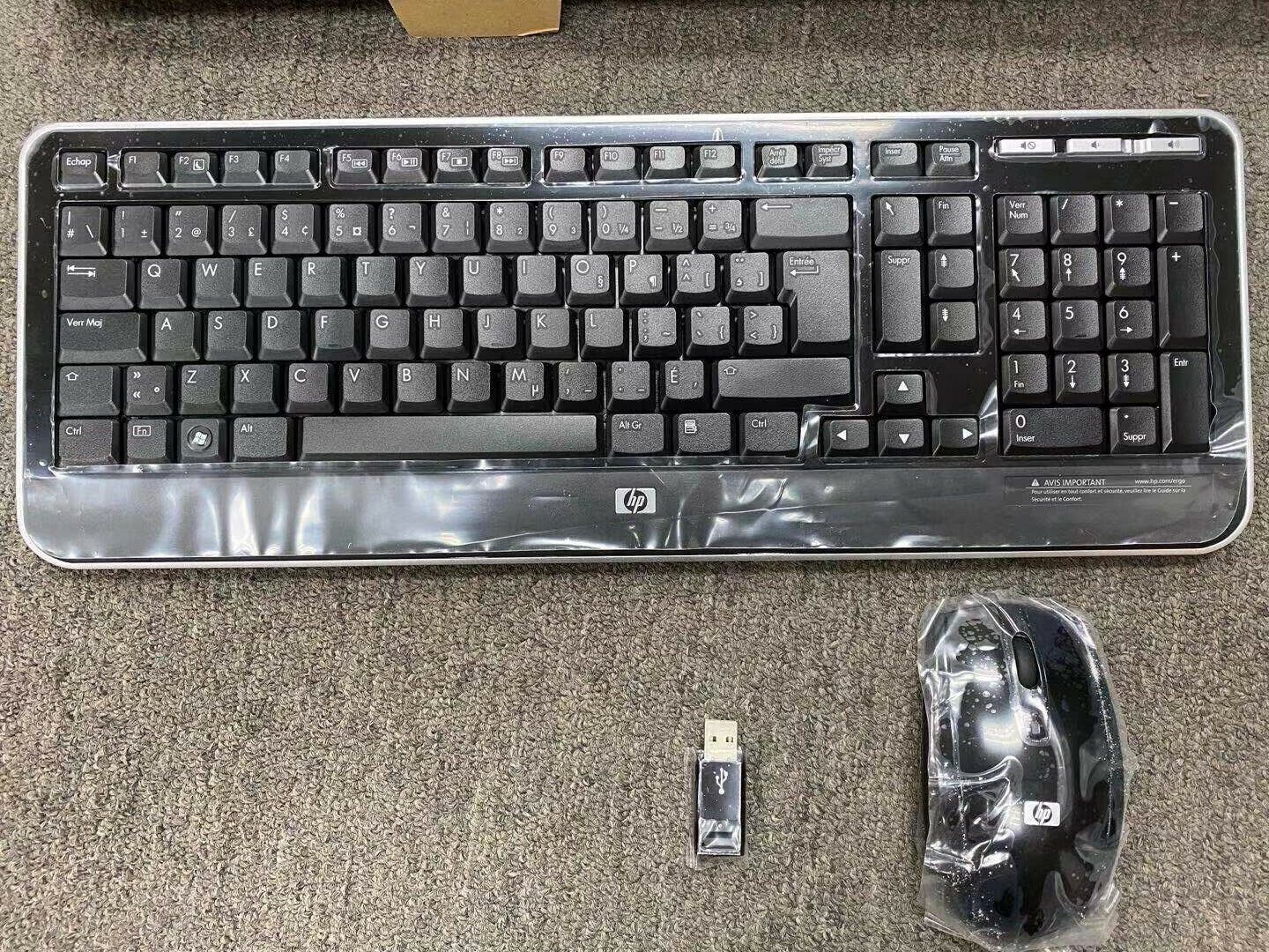 LOT 12 HP KG-0851 WIRELESS KEYBOARD OPTICAL MOUSE DONGLE Bundle 505143-121