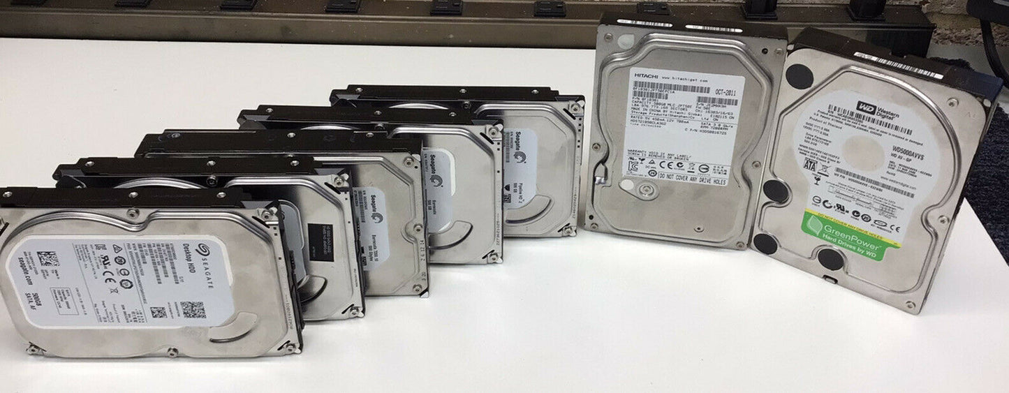 LOT OF 10 DRIVES 500GB Desktop PC Internal 3.5" SATA Hard Drive HDD Tested