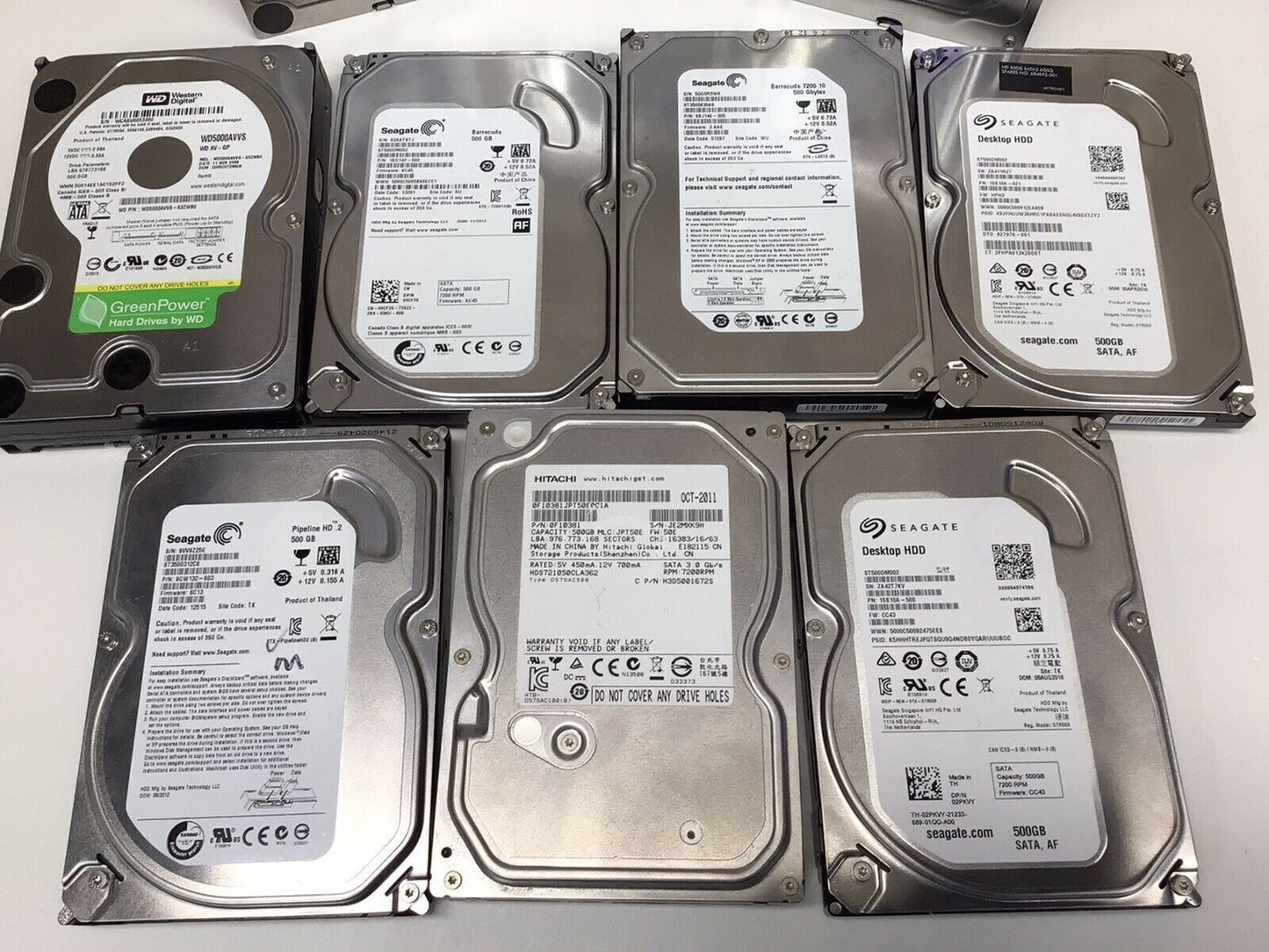 LOT OF 10 DRIVES 500GB Desktop PC Internal 3.5" SATA Hard Drive HDD Tested
