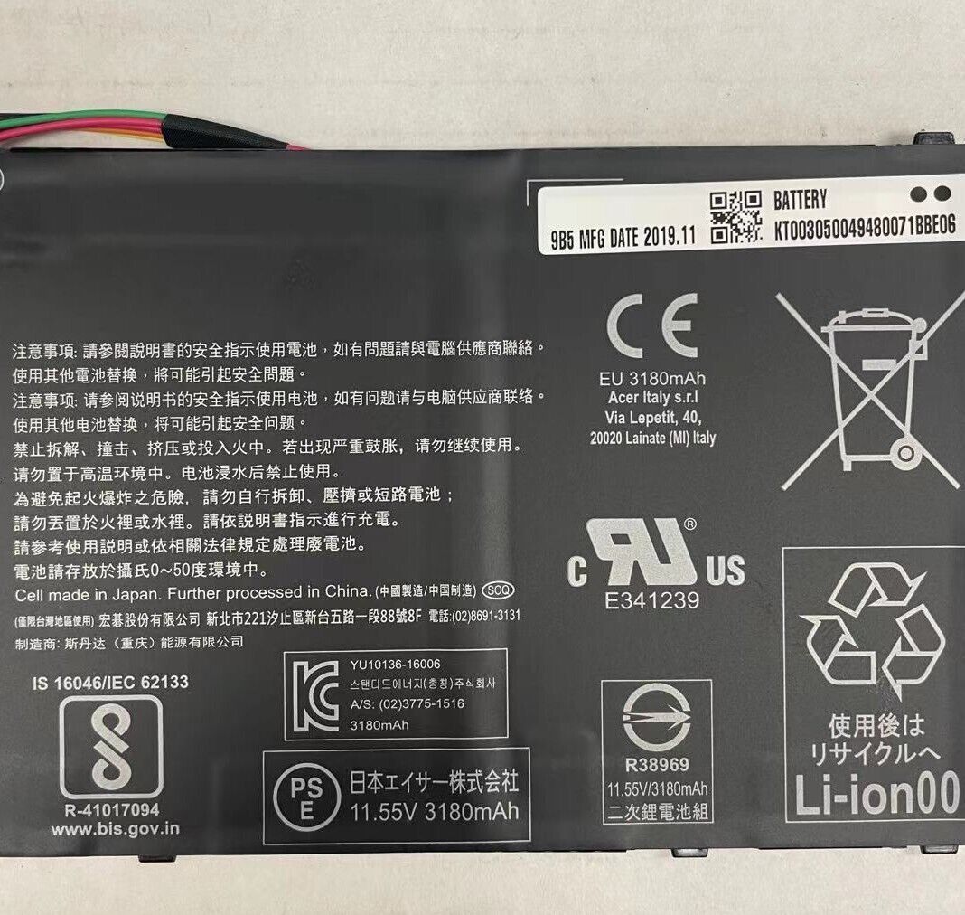 Acer Chromebook CB5-132T-C9KK 11.6" New Battery 11.55V 37Wh 3180mAh AC15A3J