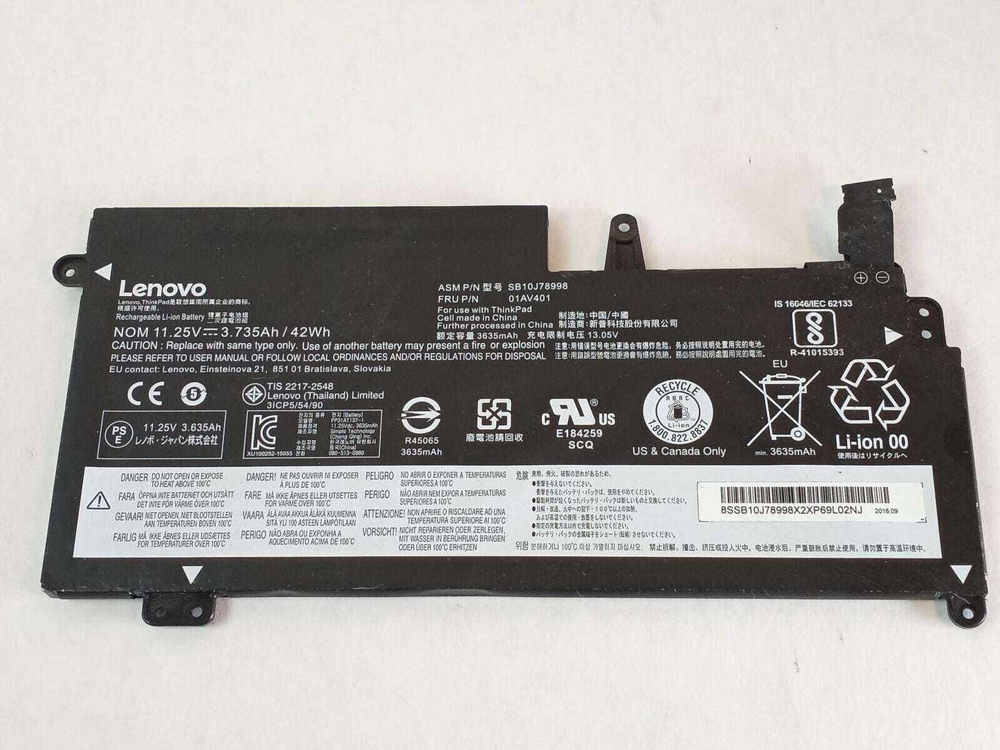 GENUINE OEM 01AV400 01AV401 01AV436 01AV437 Lenovo 13 s2 laptop battery 01AV402