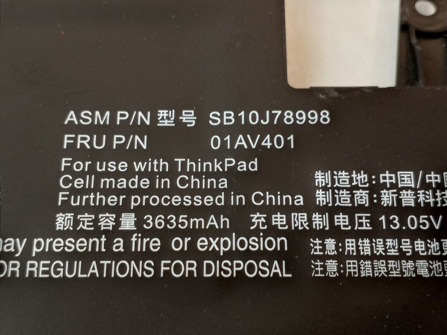 GENUINE OEM 01AV400 01AV401 01AV436 01AV437 Lenovo 13 s2 laptop battery 01AV402