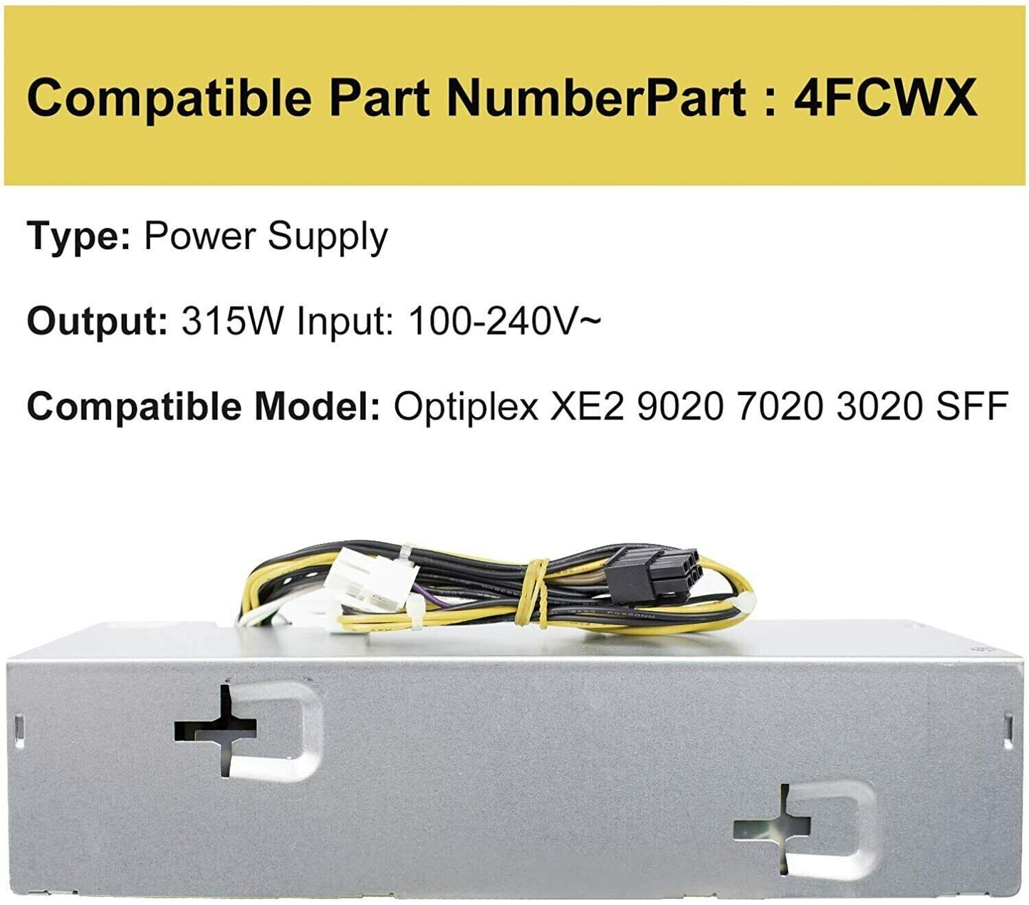 315W 4FCWX D315ES-00 D315E001L VX372 Power Supply for Dell Optiplex XE2 9020 SFF