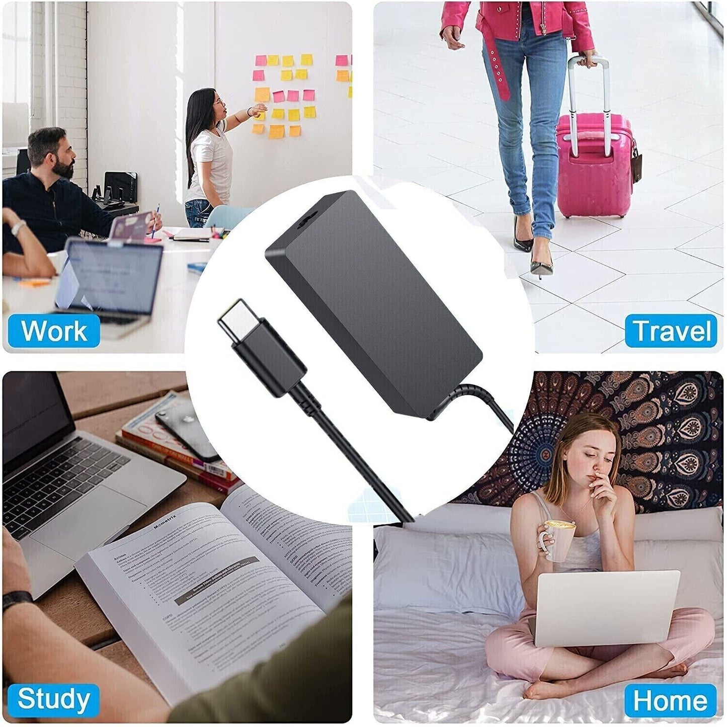 OEM 45W Chromebook Charger USB Type C Charger for HP Lenovo Dell Acer Samsung