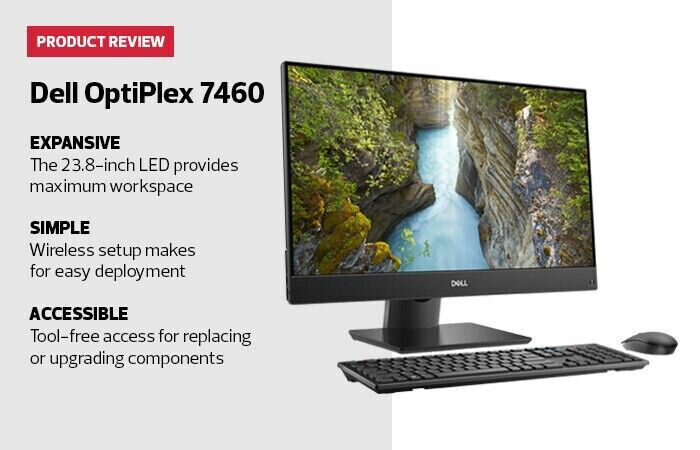 Dell OptiPlex 7460 24" All In One FHD i5-8500 8GB 256GB SSD WebCam Win 10 WiFi
