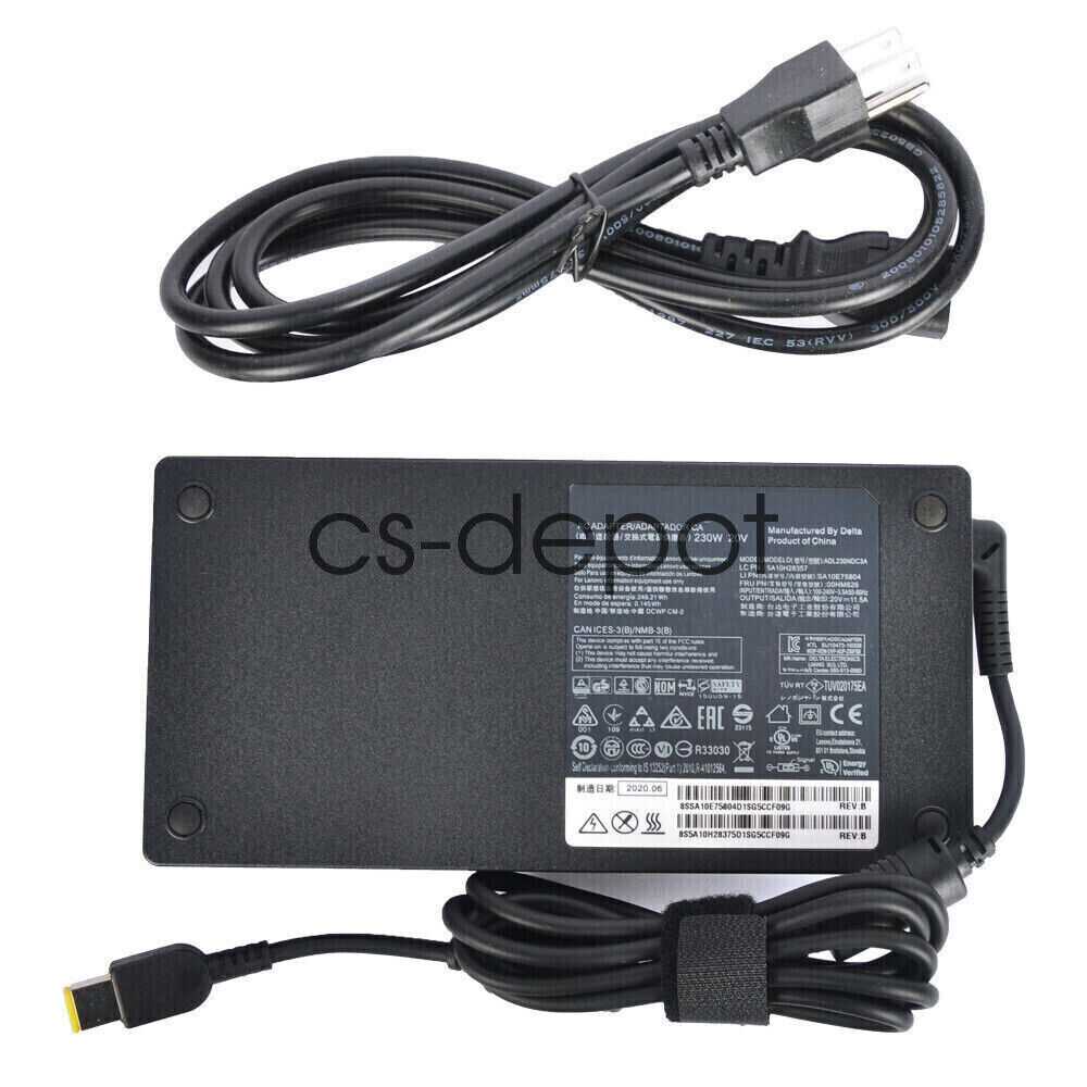 Lenovo 230W 20V AC Adapter ADL230SDC3A SA10R16888 02DL142 ThinkPad square OEM