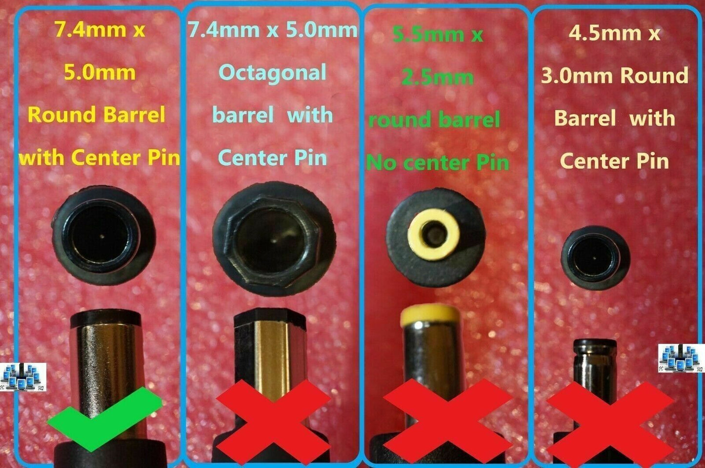 Lot of 5 Dell OEM Laptop Charger AC Power Adapter 65W 19.5V 3.34A PA-12