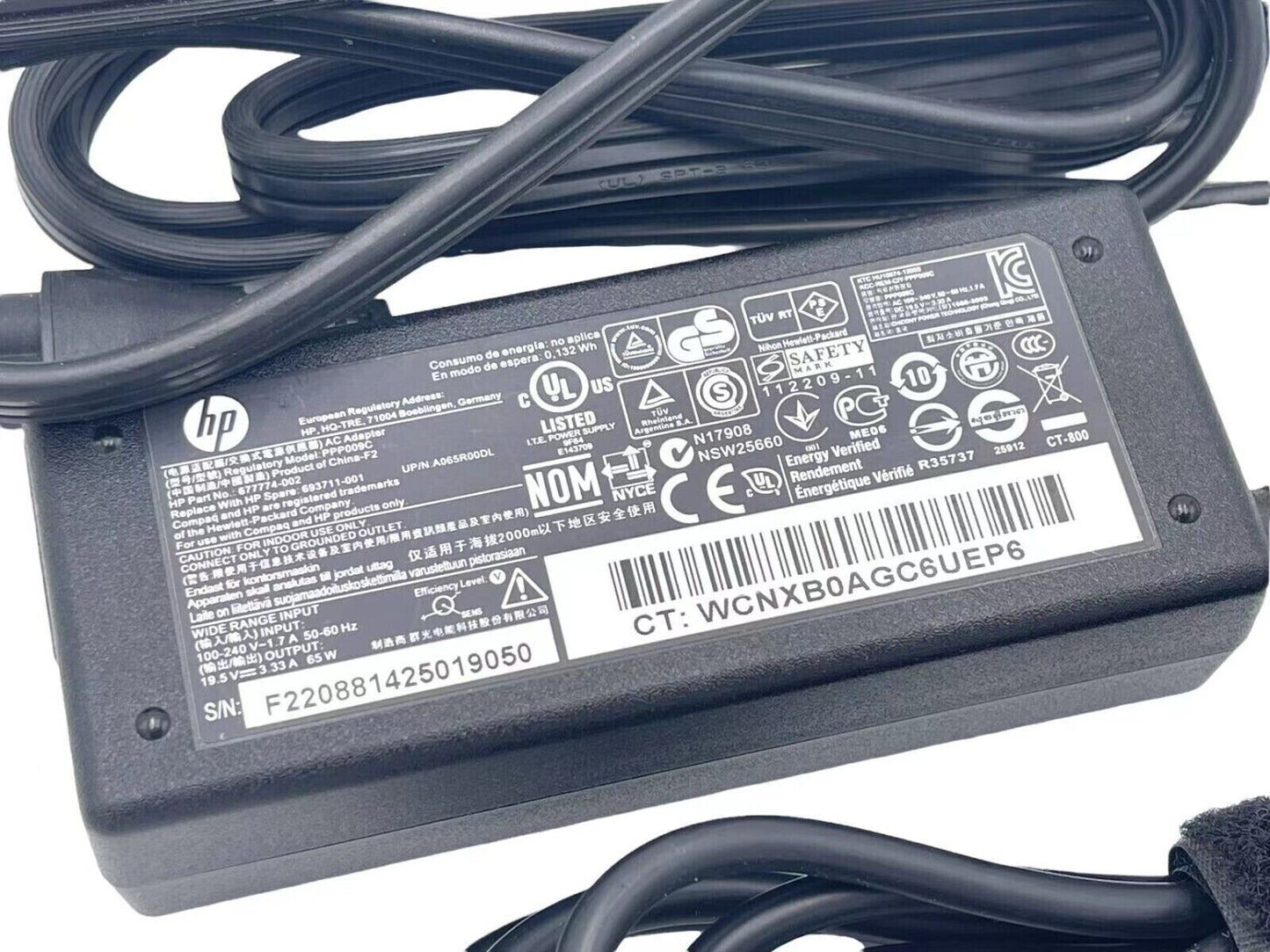 Genuine HP 65W EliteBook 840 G1 G2 850 G1 G2 G3 G4 AC Power Charger Adapter